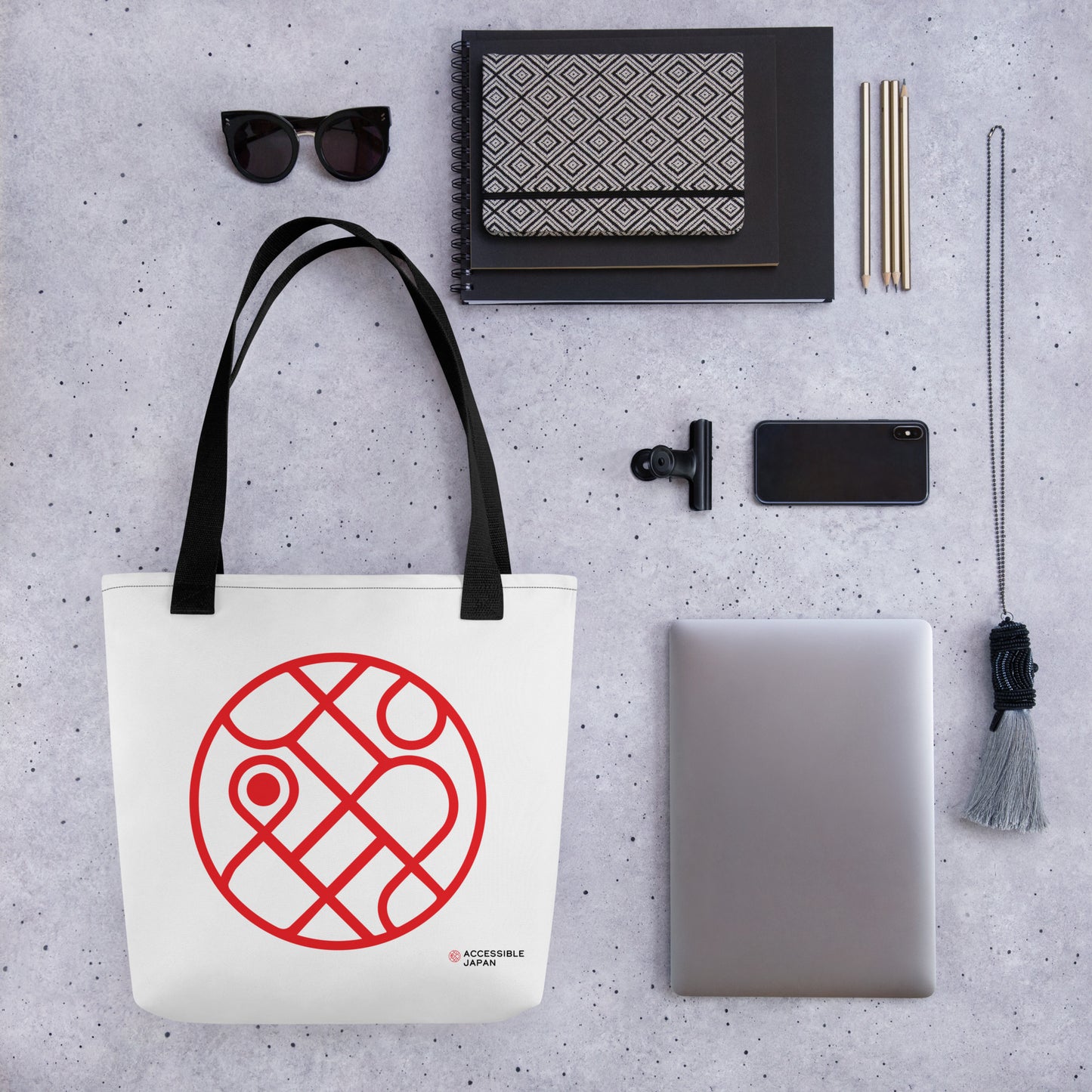 Accessible Japan Stamp Logo Tote Bag