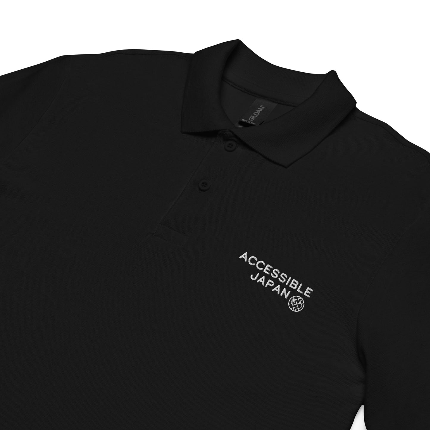 Unisex Polo Shirt with Accessible Japan Logo (Black)