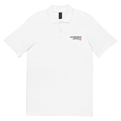 Unisex Polo Shirt with Accessible Japan Logo (White)